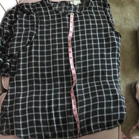 Loft Outlet Windowpane Ruffle Dolman Top - Picture 6 of 7